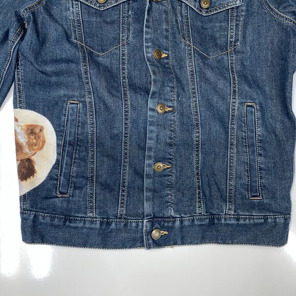 Custom Embellished Jean Jacket Dog Lovers Dark Wash Sheltie Spaniel Horse Small - Picture 5 of 12